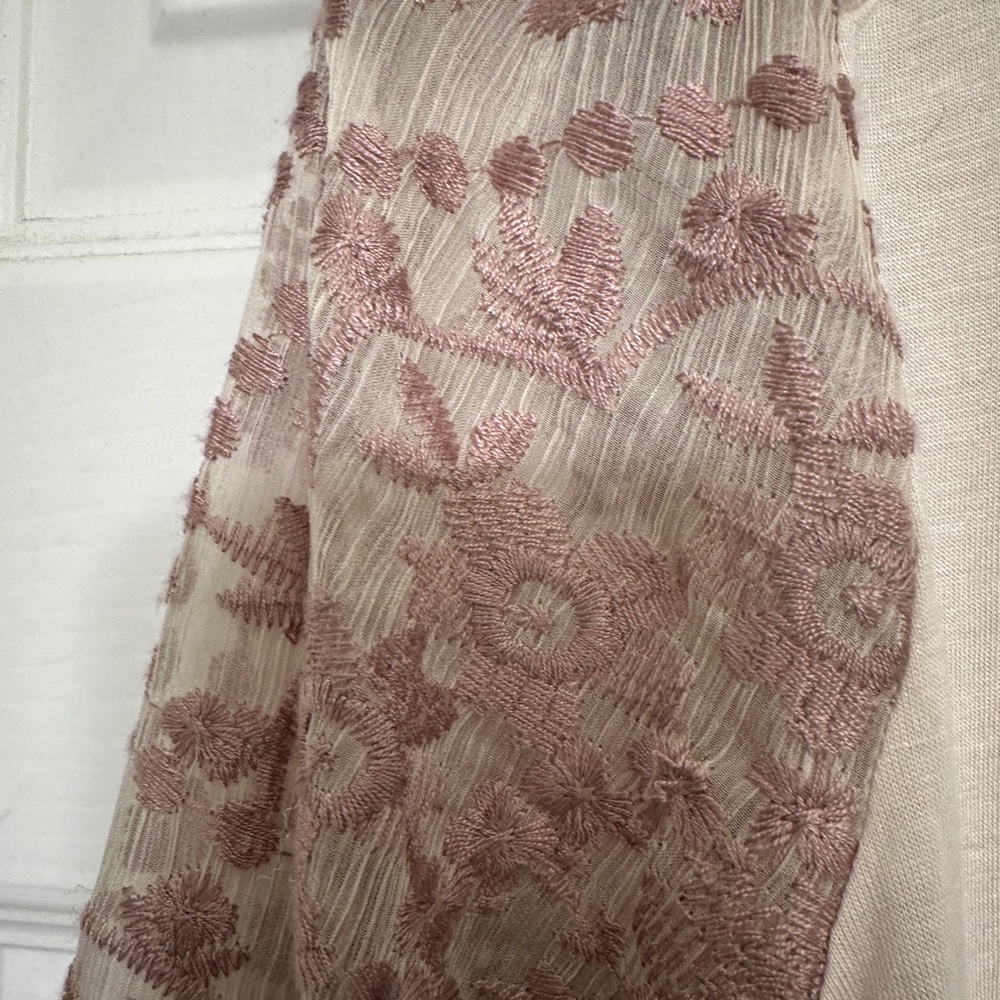 Tiny by Anthropologie Lace Bib Blouse in Pink and Cream NWOT - Picture 8 of 11